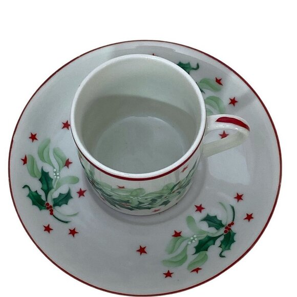 NEIMAN MARCUS Holly Espresso Cup and Saucer Demitasse - Picture 4 of 5